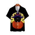 thumbnail image 2 of Camisa de manga corta con cuello en V para hombre, con estampado de Halloween, informal, con estampado de blusa Pompotops oipoqjl45995, 2 of 7