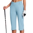 thumbnail image 5 of Kinrui Capris for Seniors Women High Waist Stretch Womens Golf Pants Summer Casual Work Slacks Yoga Dress Pant with Pockets Sky Blue L, 5 of 8