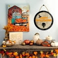thumbnail image 3 of Eveokoki 12" Happy Halloween Skull Sign for Front Door Round Wooden Hanging Wreaths for Home Wall Decor Halloween Day Party Decoration Outdoor Indoor, 3 of 5