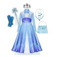 thumbnail image 1 of Disney Frozen 2 disfraz princesa vestido para niñas azul manga larga cumpleaños carnaval niños Cosplay nieve reina Elsa Anna Clothing7-8T (etiqueta 140) Gao Jinjia LED, 1 of 2