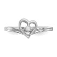 thumbnail image 4 of 14k White Gold AAA Diamond heart ring Q-Y1781AAA, 4 of 5