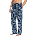 thumbnail image 2 of Uemuo Tropical Leaves Pattern Men's Wide Leg Palazzo Lounge Pants with Pockets Light Weight Loose Comfy Casual Pajama Pants-X-Large, 2 of 9