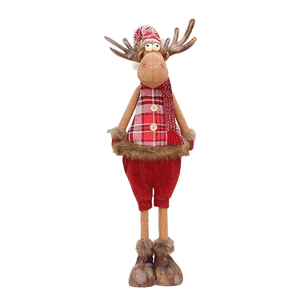 Estatuilla de muñeco de alce de Navidad, estatua de alce de Navidad, decoración de figura navideña, juguete ornamental para decoración del hogar y la Estilo C 22x15x68cm Hugo Figura de muñeco de alce navideño