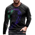 thumbnail image 2 of EQWLJWE Men's Unisex Cotton T-Shirt Men's Unisex Daily T Shirt 3D Print Graphic Prints Cross Print Long Sleeve Tops Casual Blouse, 2 of 3