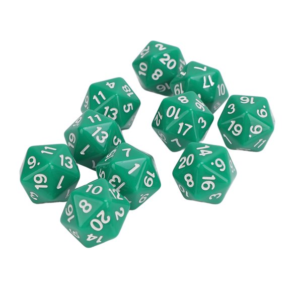 Juego De Dados Poliédricos De 10 Piezas, Dados De Plástico Ligeros De 20 Caras Para Juegos De Mesa De Rol