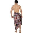 thumbnail image 4 of LA LEELA Men's Swimwear Beach Summer Pareo Long Sarong Wrap One Size Grey, Pineapple Vacation Holiday Aloha, 4 of 4