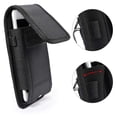 thumbnail image 5 of For Samsung Galaxy S23 FE (Fan Edition) Nylon Canvas Fabric Waist Belt Holster Vertical Pouch Holds Large Phone Works with Thick Cases Universal Cover - Black, 5 of 8