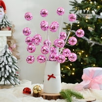 Discoball Picks Stems Christmas Indoor Decorations Glitter Mini Disco Balls Flower Picks Mirror Balls Ornaments Sticks 15.75 Inch Tree Decor