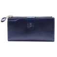 thumbnail image 1 of EeaseMX Cartera ultrafina de piel auténtica para mujer, anti-RFID, con tarjetero y bolsillo para fotos (azul), 1 of 7
