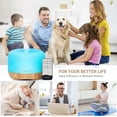 thumbnail image 2 of Homeweeks 500ml Essential Oil Diffuser, Quiet Aromatherapy Mist Diffusers for Essential Oils, Wood Grain Ultrasonic Oil Diffuser with Remote Control,Timer, 7 Colors Light for Bedroom Office, 2 of 8
