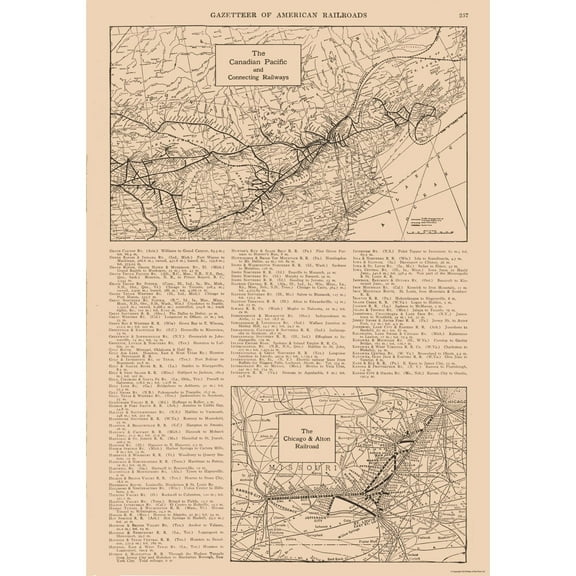 Railroad Map - Canadian Pacific Chicago Alton Railroad - Reynold 1921