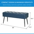 thumbnail image 7 of Abble 38" Wide Upholstered Entryway Bench, Tufted Ottoman Bench, Small Bed Room Bench, Casual Dining Room Bench, Blue, 7 of 7