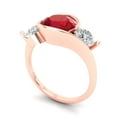 thumbnail image 2 of Three-Stone Engagement Ring for Women - 3.5ct Simulated Ruby in 18K Rose Gold Promise Ring, 2 of 6