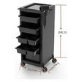 thumbnail image 7 of Soonbuy New Salon Trolley Cart with Wheels for Extra Storage, 6 Salon Trays, 1 Holder for Hair Dryers, Black, 7 of 7