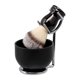 thumbnail image 1 of Kit de afeitar 3x para hombres, tazón de jabón de afeitar y soporte de cepillo Pincel de afeitado portátil práctico para el padre de su marido Negro, 1 of 8
