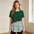 thumbnail image 5 of WAGUTH Women's Maternity Nursing Tops Striped Double Layer Breastfeeding Shirt Short Sleeve Stretch Pregnancy Tunic Blouses,Green,L, 5 of 8