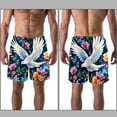 thumbnail image 3 of luoweisi Men's Beach Shorts Quick Dry Swim Trunks with Mesh Lining Peace Dove L, 3 of 5