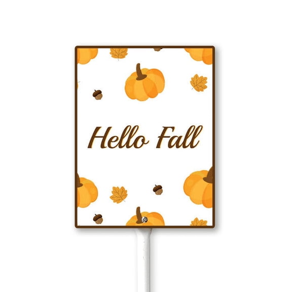 Aluminum Yard Stake Outdoor Fall Decor Rustic Garden Stake Autumn Yard Sign Hello Fall Lawn Ornaments for Porch Garden Home Patio Harvest Thanksgiving Halloween Decorations