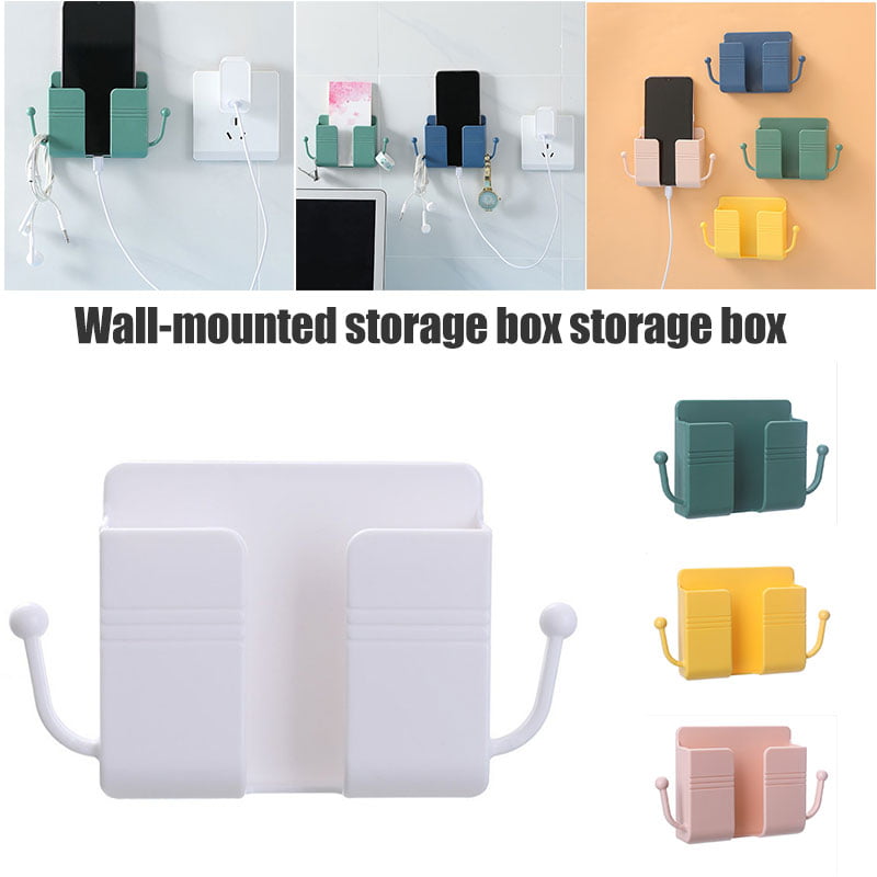 WHIO Remote Control Mobile Phone Plug Wall Holder Self-Adhesive Punch Free Storage Rack MultiPurpose Household 