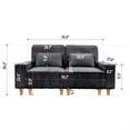 thumbnail image 2 of Aukfa 3 Piece Sofa Set - 71" Deep Seat Couch Loveseat Couch w/ Cup Holders&Pillows, Solid Wood Legs, Black, 2 of 9