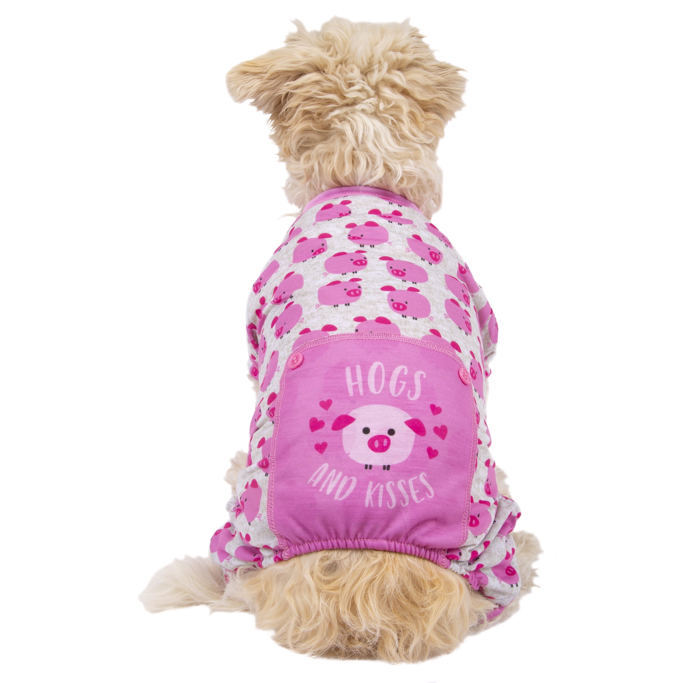 Vibrant Life, Hogs and Kisses Pig Pet Pajamas, Pink Medium