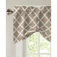 thumbnail image 2 of Tie Up Valance Curtain for Kitchen, Beige Morocco Geometric Pattern Rod Pocket Short Curtains Adjustable Tie-Up Shade Valances, Vintage Abstract Art Window Treatment for Bathroom Living Room Bedroom, 2 of 7