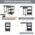 thumbnail image 4 of Resenkos Folding Writing Office Desk with Storage Shelves-Black, Home Office Desks, Gaming Computer Desks for Study,Working,Writing, 4 of 7