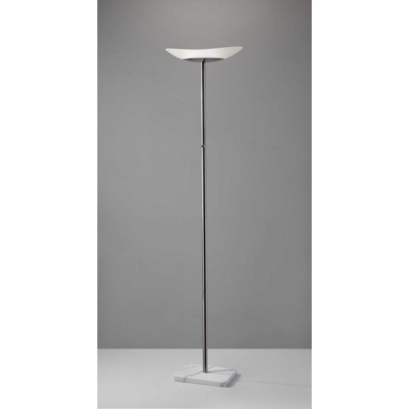 Contempo Oval Torchiere in Brushed Steel Metal