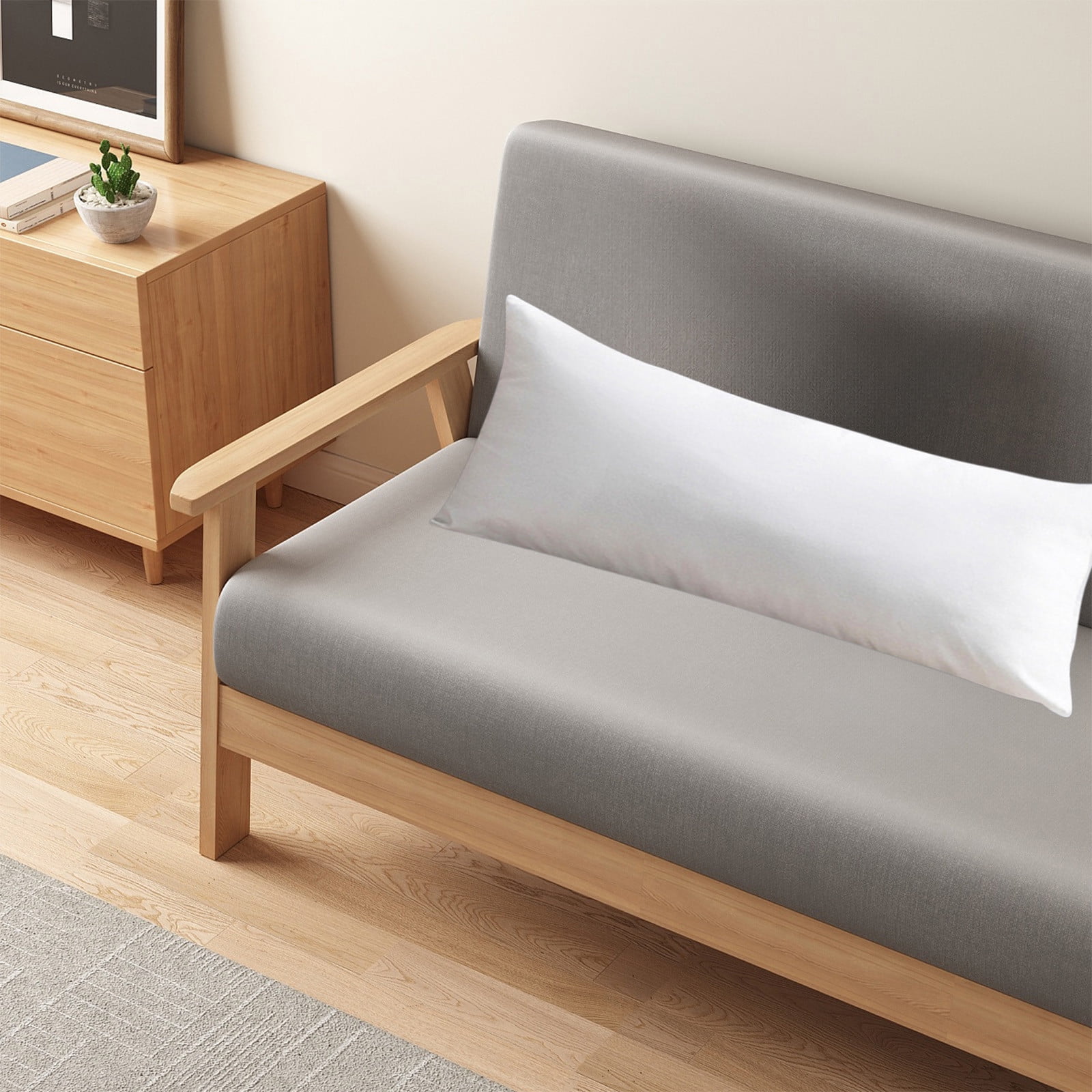 Vfedsrsge Pillow Inserts Soft Breathable Long Body Pillow Inserts, 20x30in White