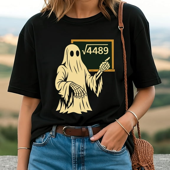 Funny 67 Meme Square Root 4489 Slang Math Teacher Skeleton T-Shirt