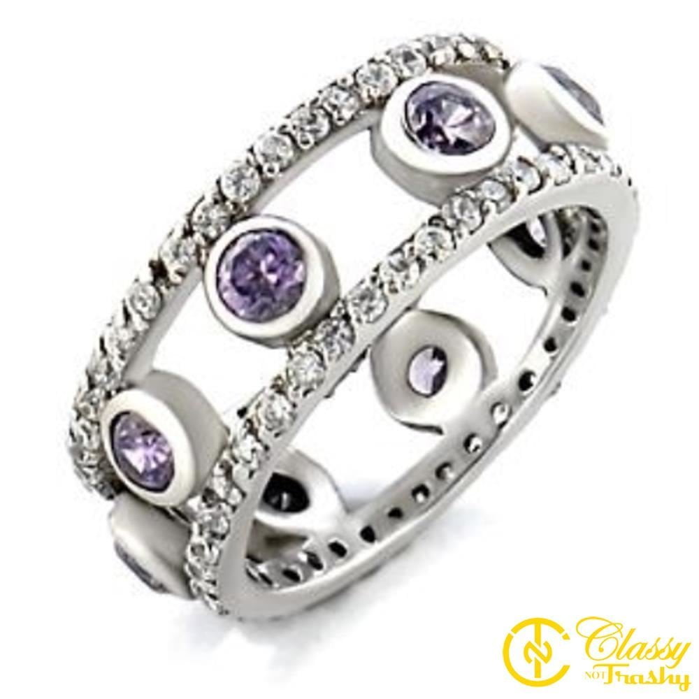 Premium Grade Brass Purple Cubic Zirconia CZ by Classy Not Trashy Women's Fashion Jewelry Ring Premium Grade Brass Purple Cubic Zirconia CZ by Classy Not Trashy Women's Fashion Jewelry Ring