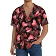 thumbnail image 1 of Fotbe Ladybugs and Red Hearts Camisa Estampada de Manga Corta para Hombre, Casual de Verano, Estilo Playero, Sin Arrugas-XX-Large, 1 of 5