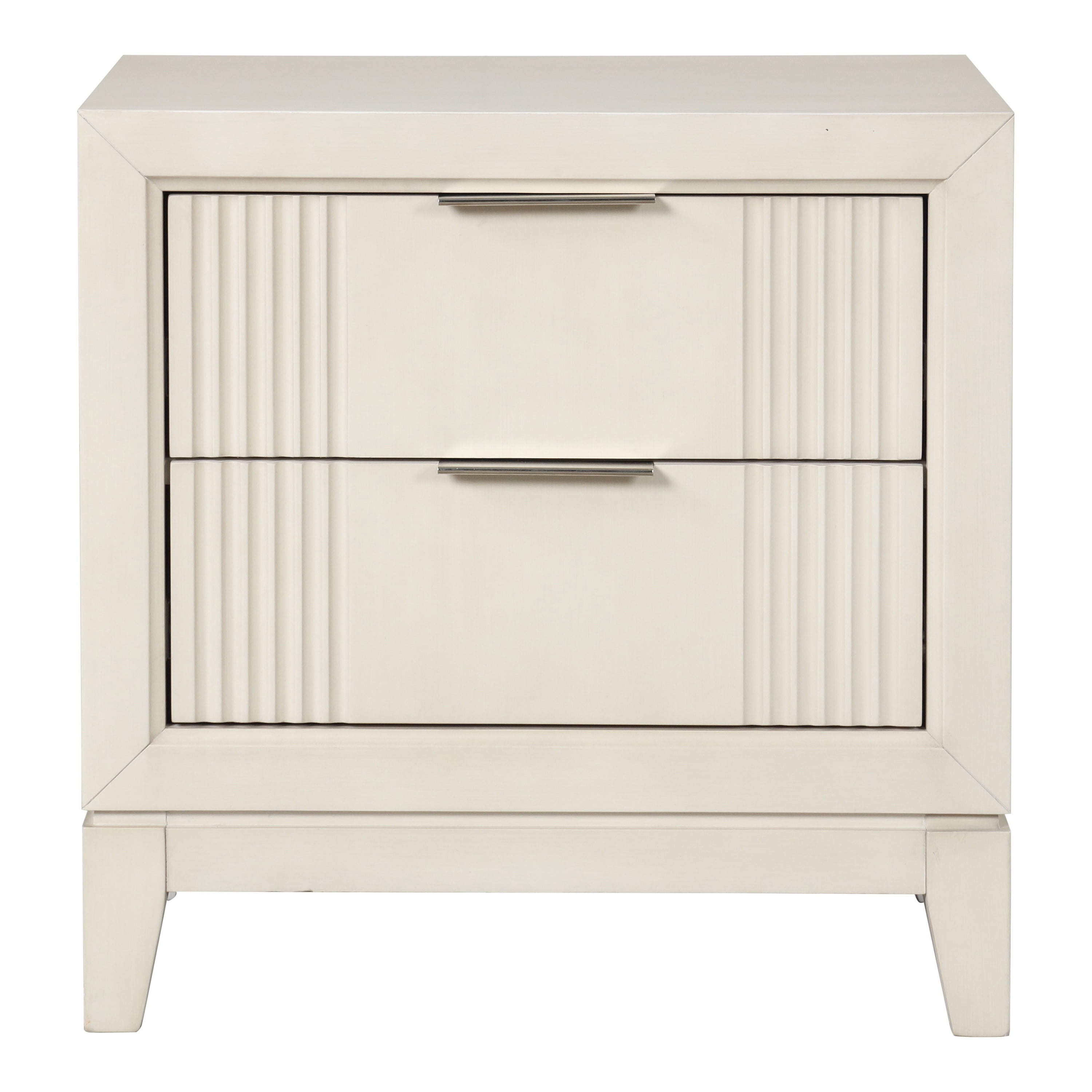 Furniture of America Fenton 2-Drawer Solid Wood Nightstand, Antique White