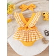 thumbnail image 3 of Biezeib Baby Girls Rompers Bowknot Deer Print Stripe Ruffles Fly Sleeve Infant Bodysuits Summer Clothes with Headband, 3 of 9