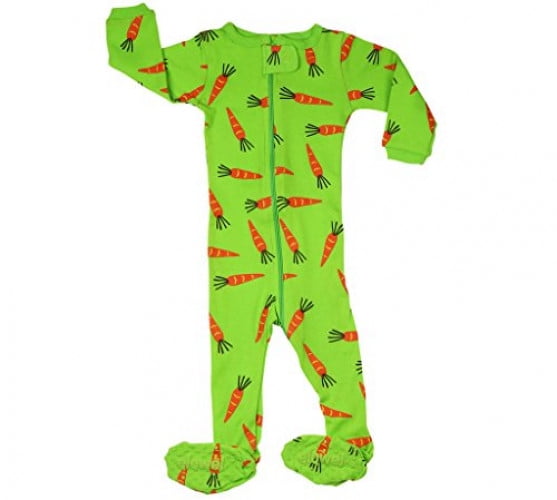 6M-5Y Elowel Baby Girls Footed Frog Pajama Sleeper 100/% Cotton