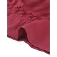 thumbnail image 6 of INSPIRE CHIC Women's Long Skirts Elastic Waist Lace Insert A-Line Maxi Skirt S Wine Red, 6 of 7