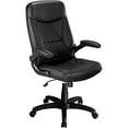 thumbnail image 2 of Ergonomic Executive Chair with Flip-Up Armrests, Leather Upholstery, Black, 2 of 4