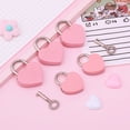thumbnail image 1 of OULII 2Pcs Pink Heart Shaped Security Padlock for Suitcase Drawer Cabinet Locking, 1 of 8