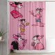 thumbnail image 1 of Cortina de ducha con diseño de pantera rosa, diseño de dibujos animados, con 12 ganchos, impermeable, lavable, de poliéster, para decoración del baño, 60 x 72 pulgadas, de hierro, 1 of 8