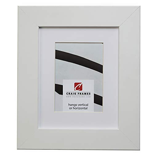 Craig Frames 74267 10 x 13 Inch Satin White Picture Frame Matted to Display a 7 x 10 Inch Photo