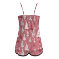 thumbnail image 5 of XIAONU Womens Pajamas Set Christmas Tree Print Festive Loungewear Set Loose Fit Spaghetti Top And Elastic Waist Shorts Sleepwear, 5 of 5