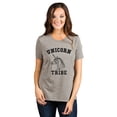 thumbnail image 2 of Unicorn Tribe Women's Fashion Relaxed T-Shirt Tee Heather Tan Large, 2 of 3