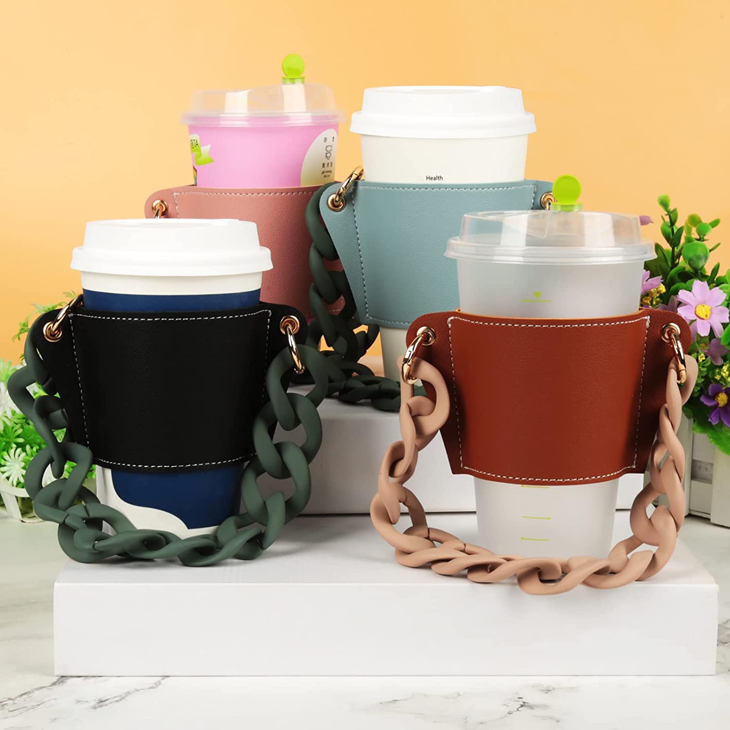 HZKAICUN Coffee Sleeves Reusable Coffee Cup Holder with Handle