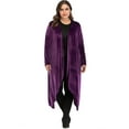 thumbnail image 3 of LELINTA Womens Plus Cardigan Sweaters Open Asymmetrical Draped Lightweight Cardigan Plus Size For Women Long Sleeve Shirt, XL-5XL, Black/ Purple, 3 of 7