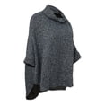 thumbnail image 5 of Wacanda Lady's New Outwear Turtleneck Irregular Cloak Bat Sleeve Sweatshirt Blouse Hot, 5 of 6