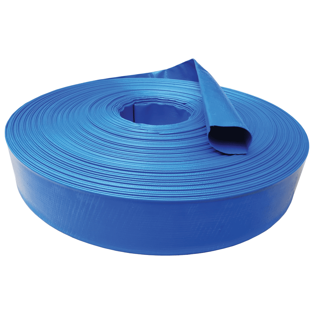 1.5" Vinyl Layflat Water Pump Discharge Hose 300' Blue Backwash Transfer Line 