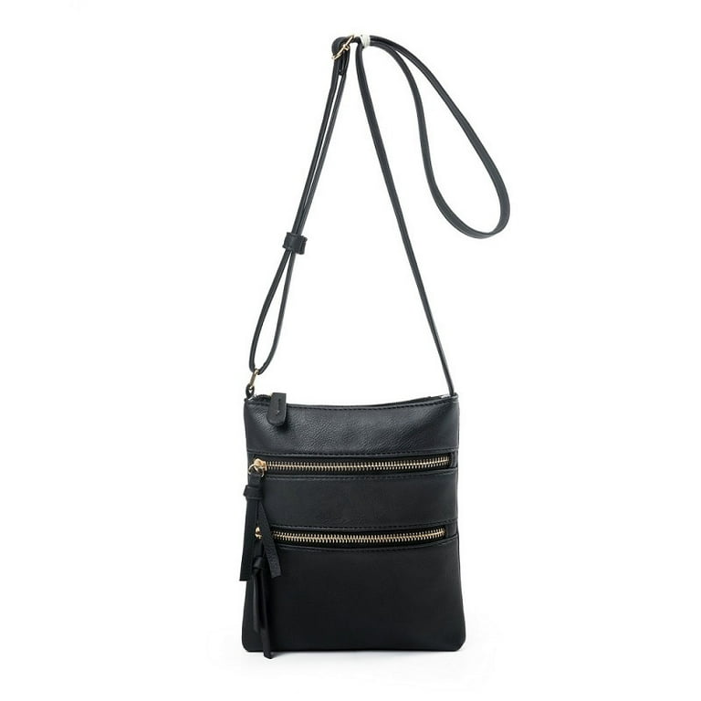 1pc New Black Leather Women's Bag, Handbag, Crossbody Bag