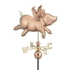 Good Directions Flying Pig Weathervane, Pure Copper - 24"L