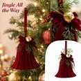 thumbnail image 3 of Christmas Bell Ornament Hanging Bow Pinecone Pine Needles Tree Decoration Pendant Holiday Decor Indoor Party Accessory, 3 of 4