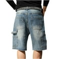 thumbnail image 5 of Dolkfu Rhinestone Men Shorts Casual Denim Ripped Jean Shorts Distressed Zipper 4 Inch Inseam Shorts Men 38, 5 of 9